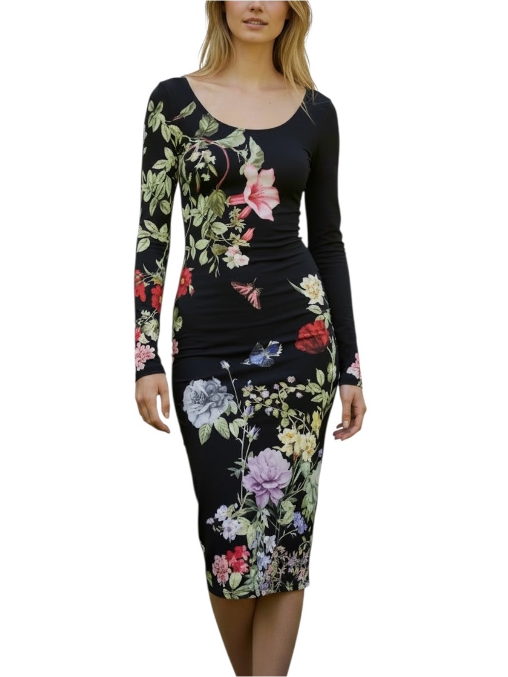 NWT Alice + Olivia Delora Scoop Neck Dress Size 6 - Picture 3 of 9